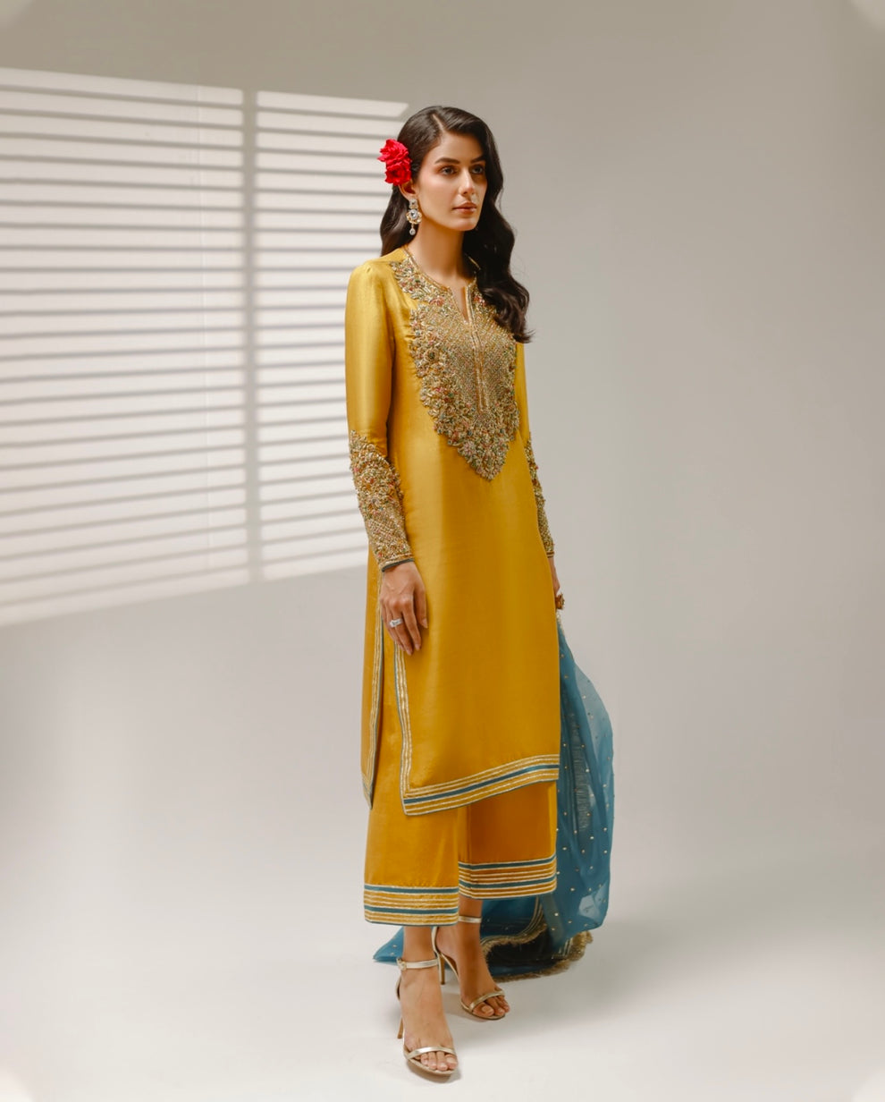 Shahid Chuhan | Mustard - Silk Collection