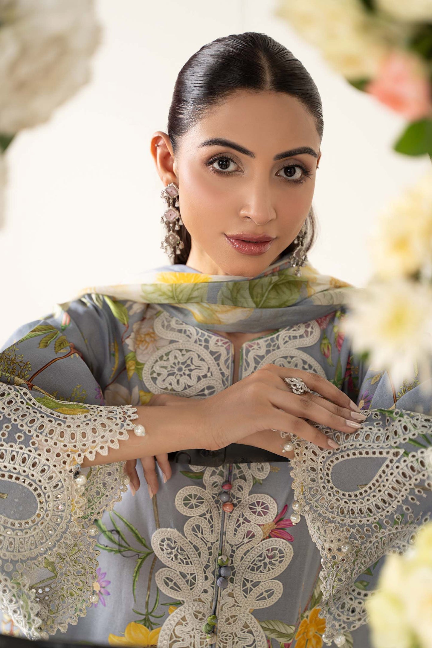 Maria B | Grey - Lawn With Chiffon Dupatta Collection