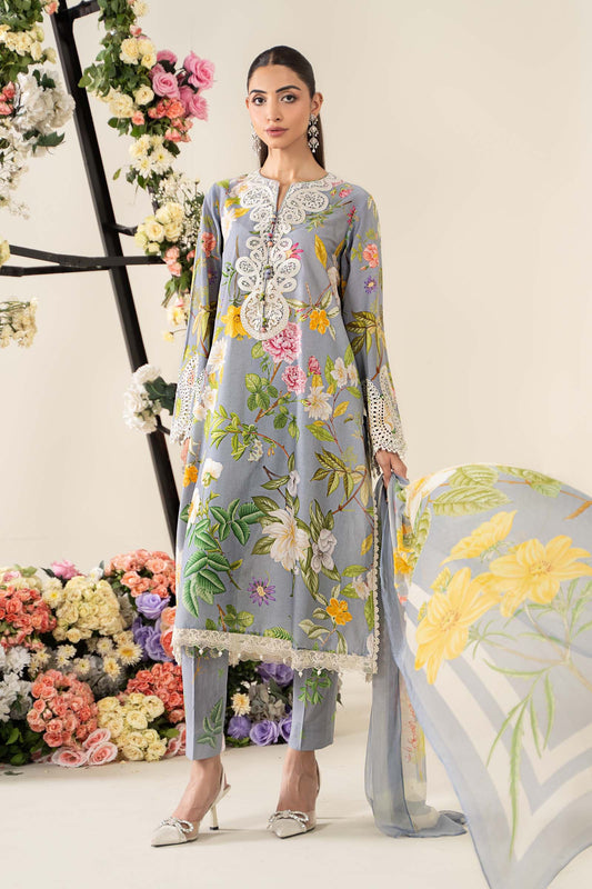 Maria B | Grey - Lawn With Chiffon Dupatta Collection