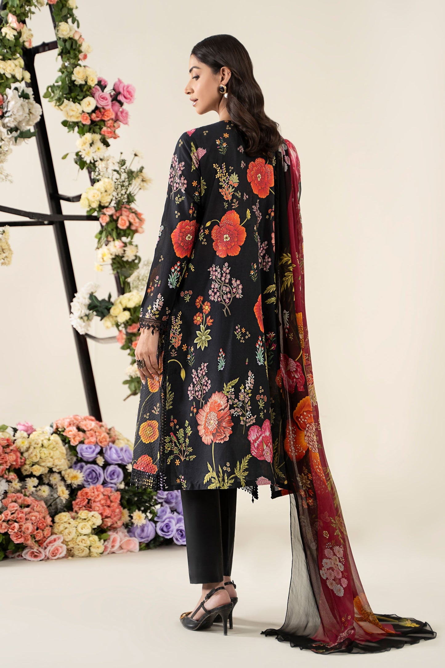 Maria B MPT-2607-B | Black - 3 Piece Unstitched Embroidered Lawn Suit