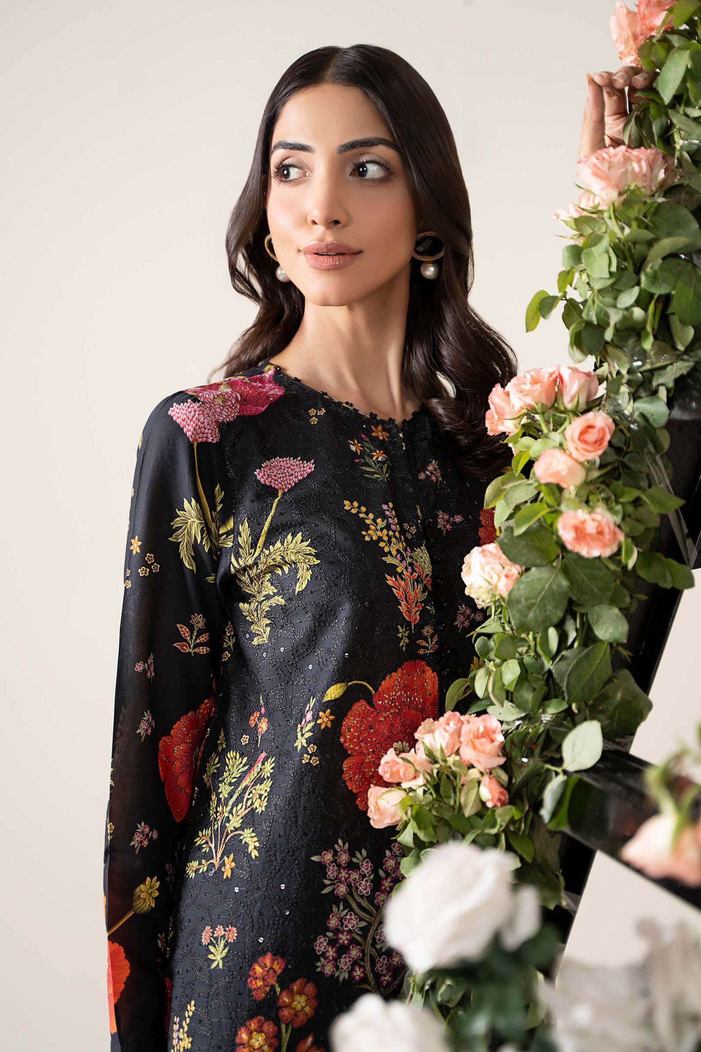 Maria B MPT-2607-B | Black - 3 Piece Unstitched Embroidered Lawn Suit