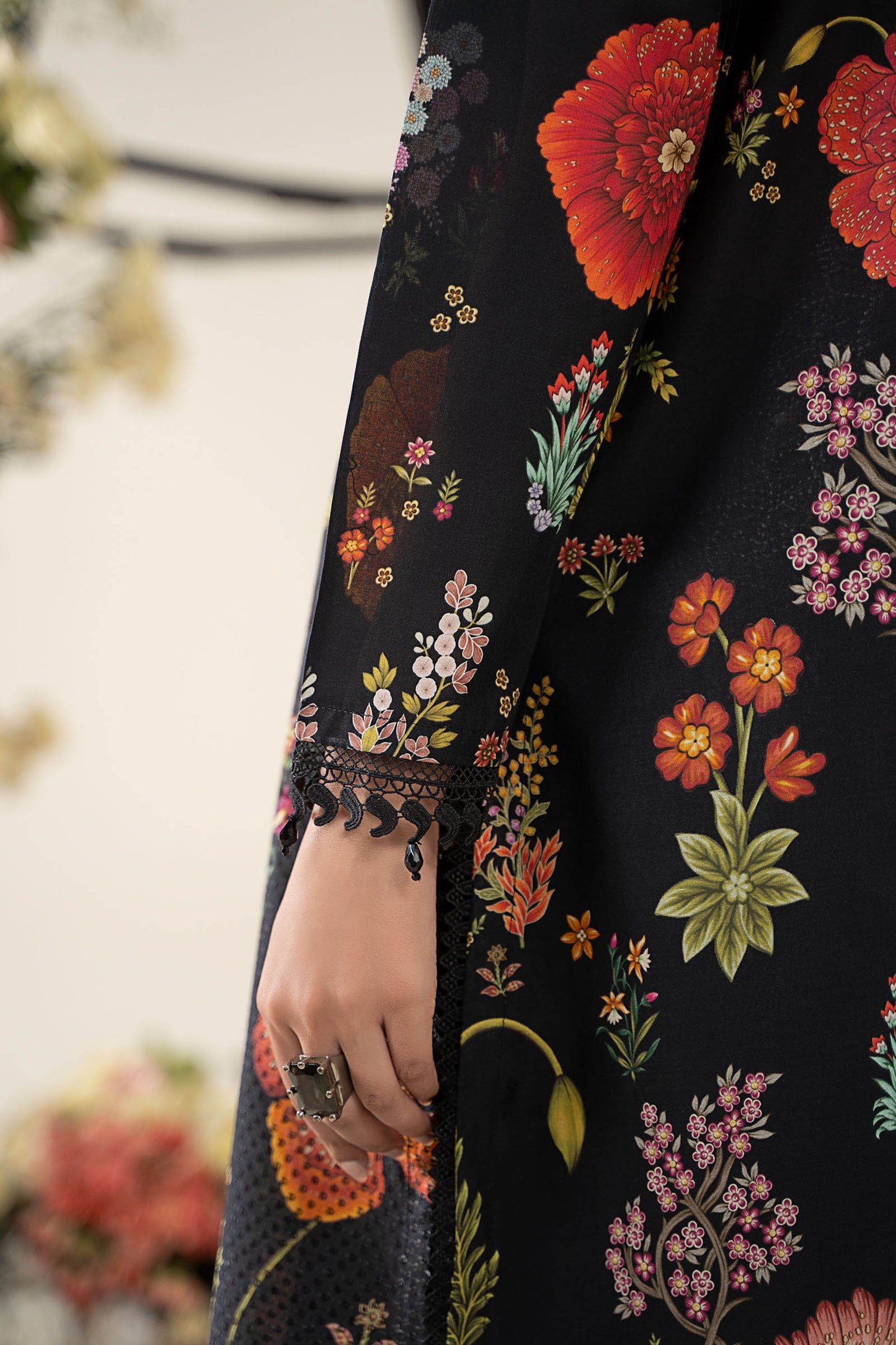 Maria B MPT-2607-B | Black - 3 Piece Unstitched Embroidered Lawn Suit