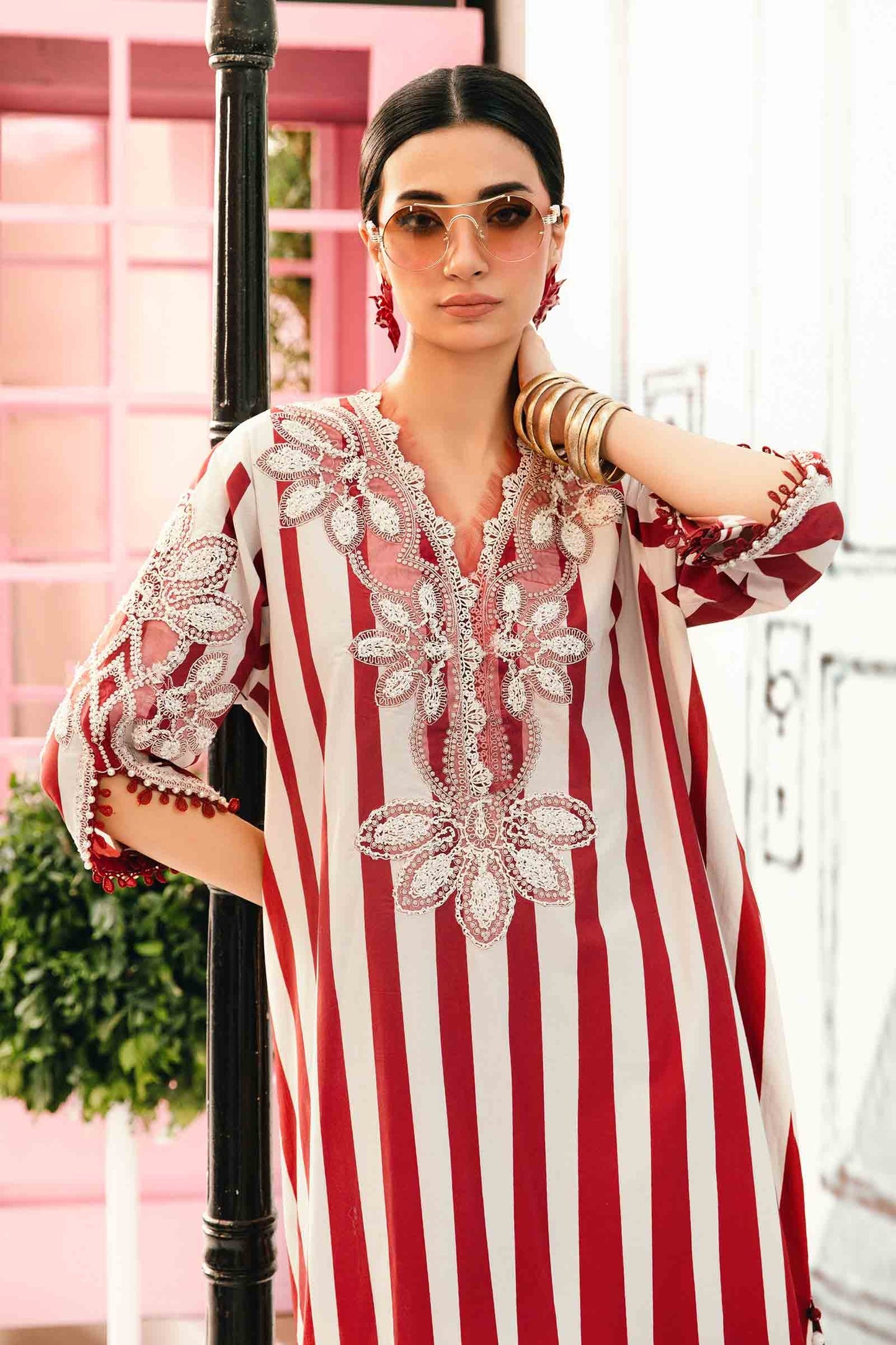 Maria B MPT-2609-A | Red - 3 Piece Unstitched Embroidered Lawn Suit