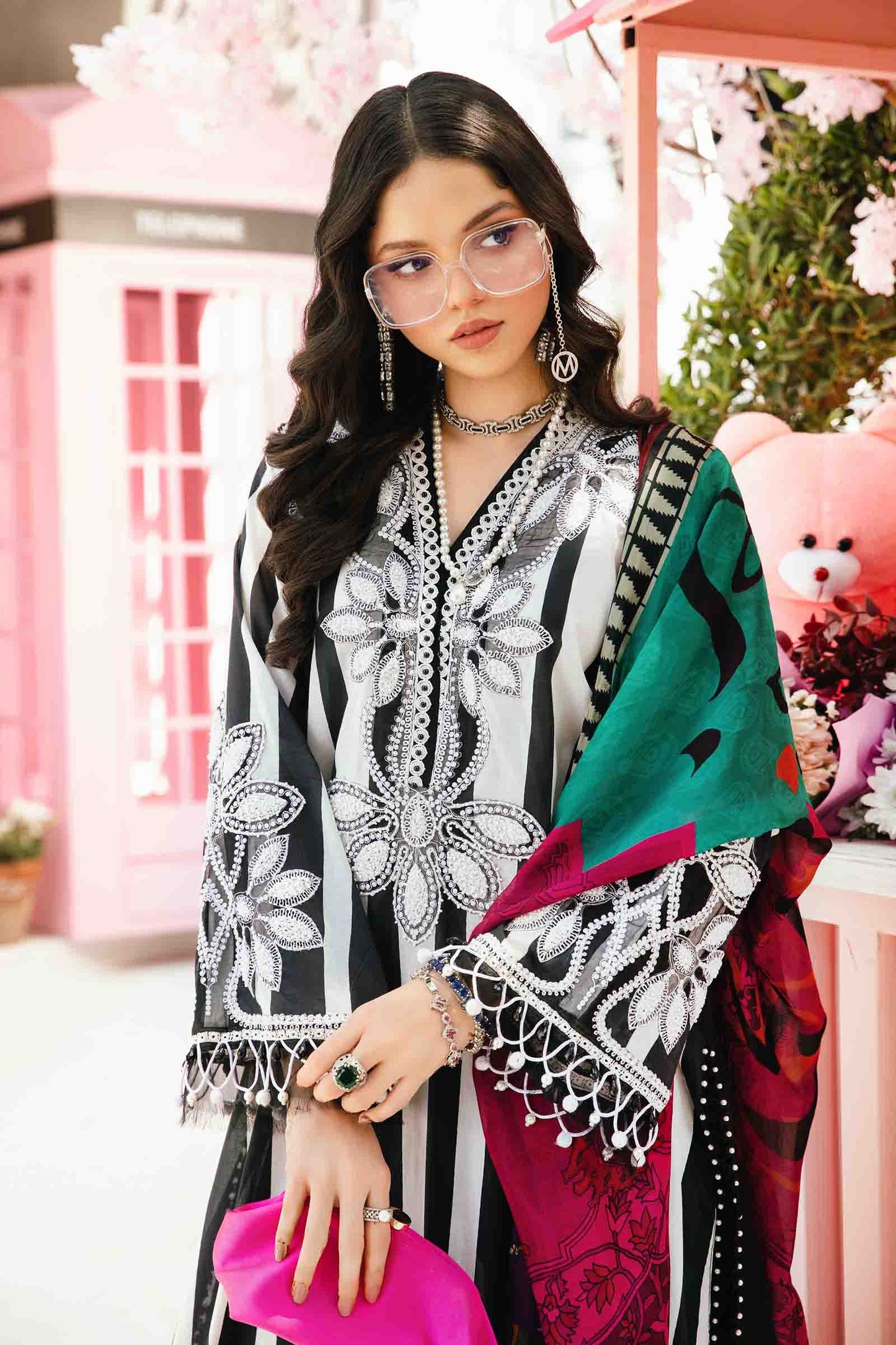 Maria B MPT-2609-B | Black - 3 Piece Unstitched Embroidered Lawn Suit