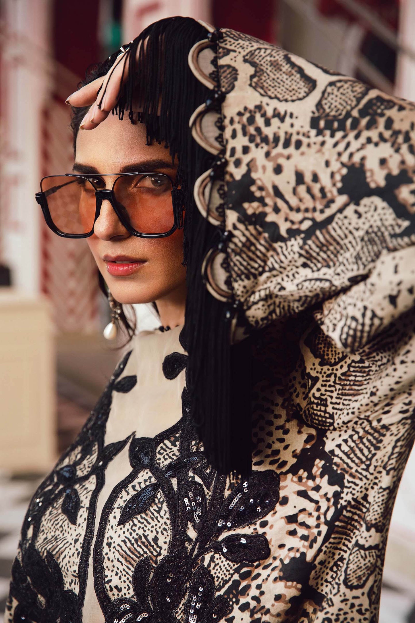 Maria.B MPT-2702 | Beige & Black - Lawn Collection