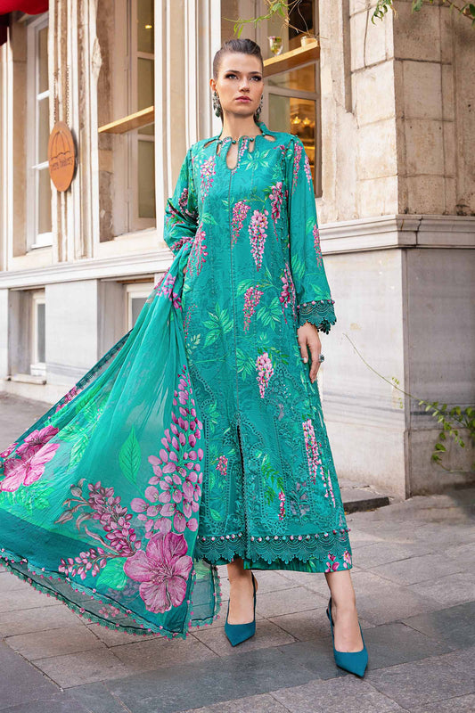 Green-3 Piece Unstitched Printed Cambric Suit | MPT-2301-A