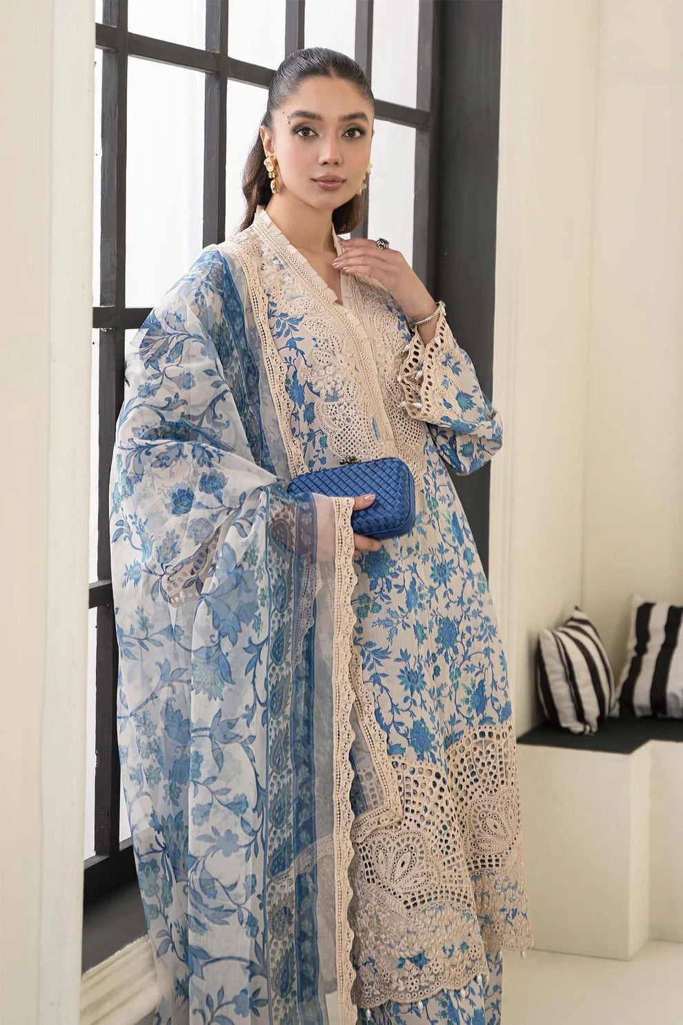 Blue-Maria B Blue MPrint Luxury Lawn Collection