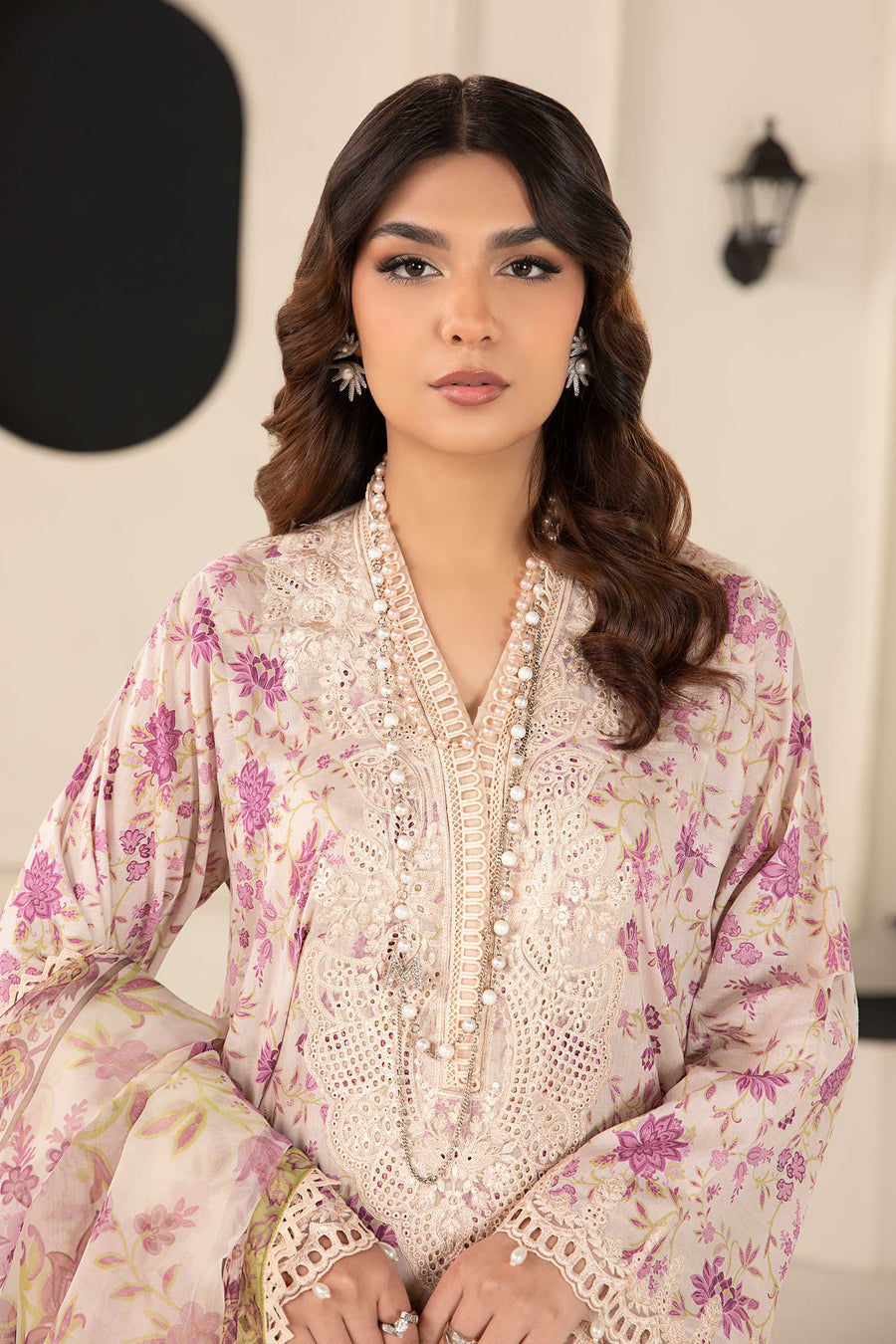 Maria Baby Pink-3 Piece Embroidered Lawn Suit | Luxury Lawn