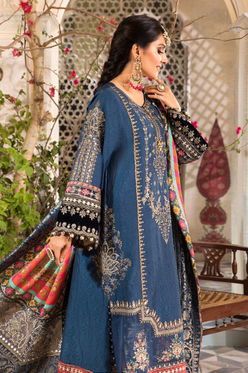 Lawn-Unstitched MBROIDERED - Midnight Blue (BD-2407)