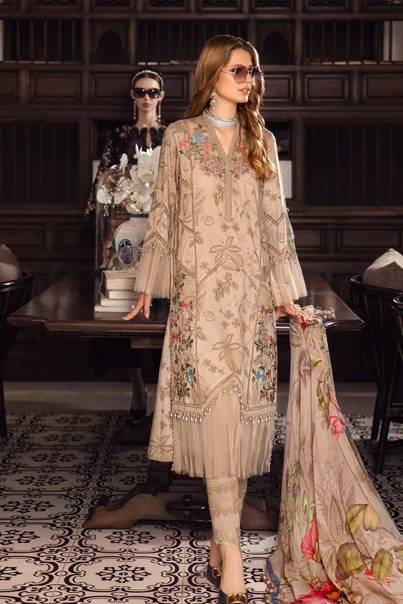M Prints by Maria.B Unstitched 3 Piece Fall Edition'2023-MPT-1903-A