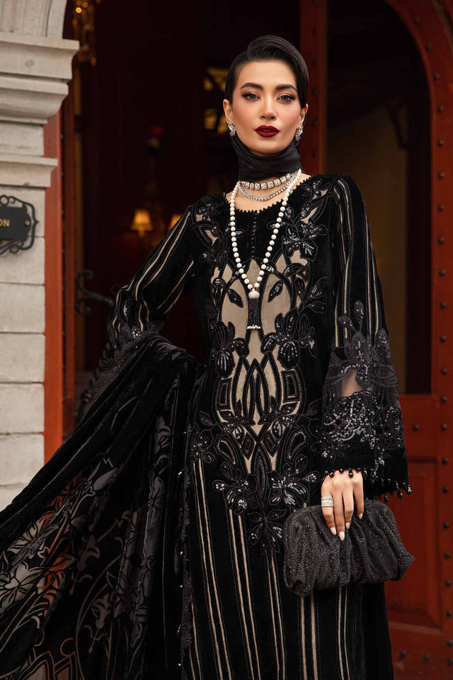 Maria-B – Lawn Luxe – MBWL – D5- Black- Lawn