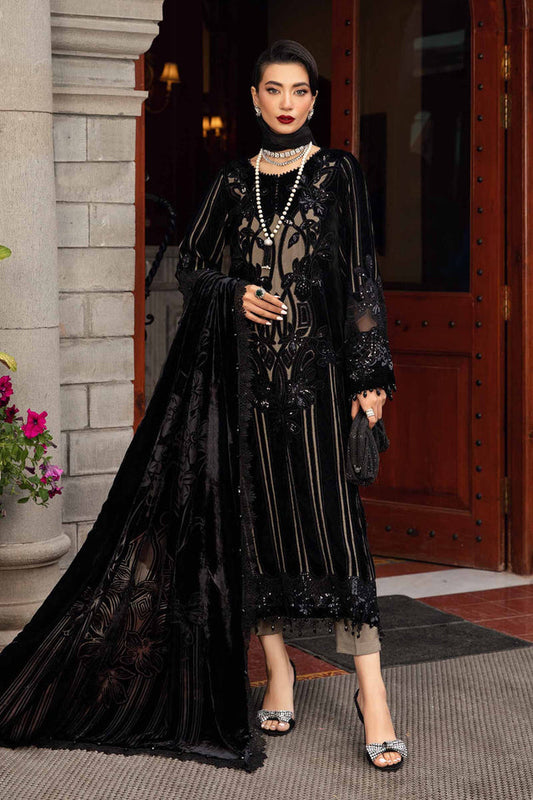 Maria-B – Lawn Luxe – MBWL – D5- Black- Lawn