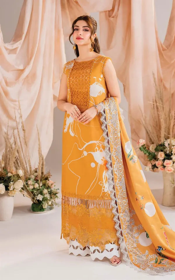 ASIFA NABEEL LUXURY LAWN COLLECTION UNSTITCH- Yellow