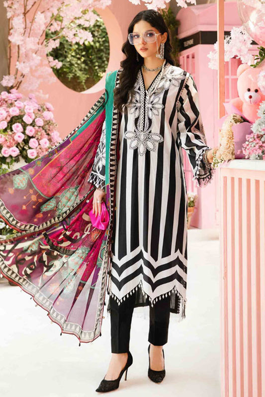 Maria B MPT-2609-B | Black - 3 Piece Unstitched Embroidered Lawn Suit