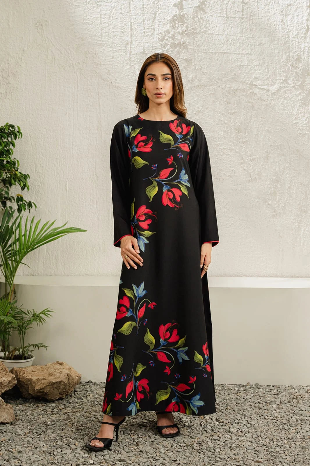 Lulusar Black Digital Printed Silk Collection Replica-Black-Silk