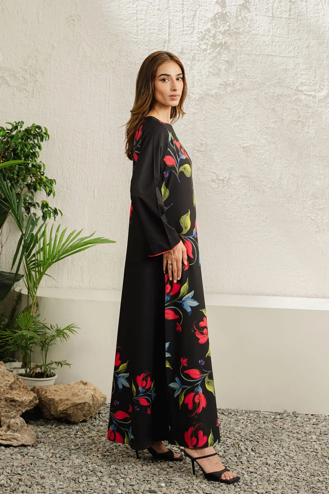 Lulusar Black Digital Printed Silk Collection Replica-Black-Silk
