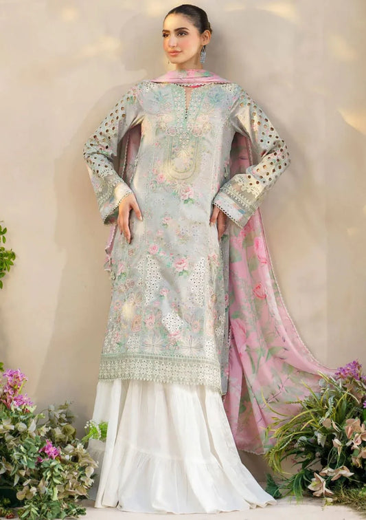 Iznik | Ice-Green - Lawn Chiffon Dupatta
