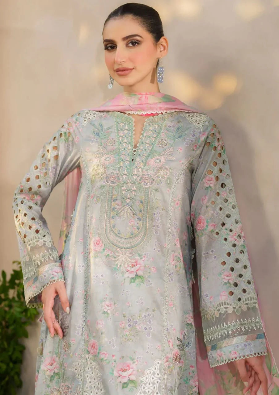 Iznik | Ice-Green - Lawn Chiffon Dupatta
