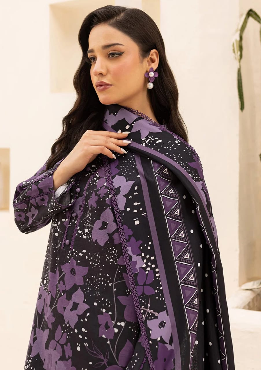 Farasha | Black & Purple - Digital Printed Lawn Collection