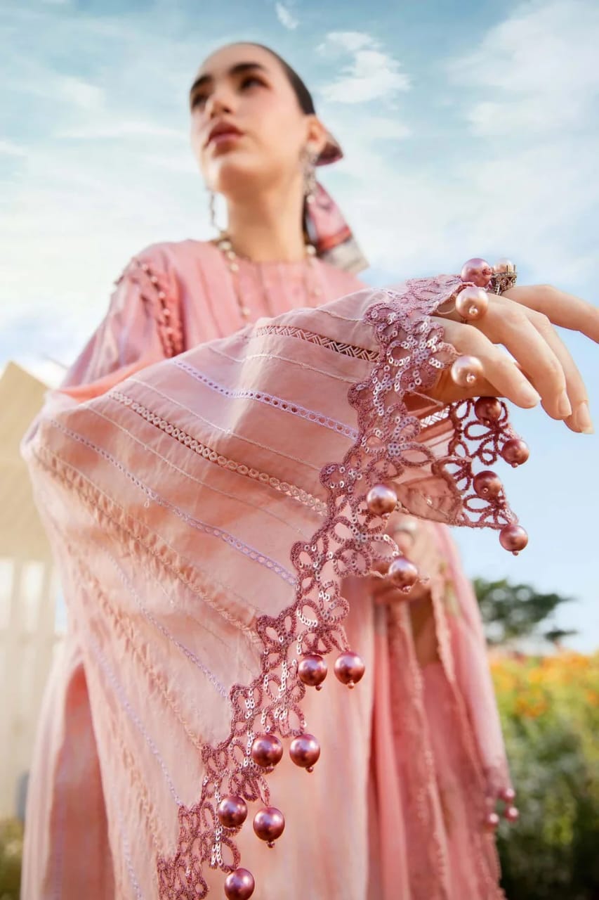 Maria B MPT-2506-A | Peach Tie & Die - Lawn Collection