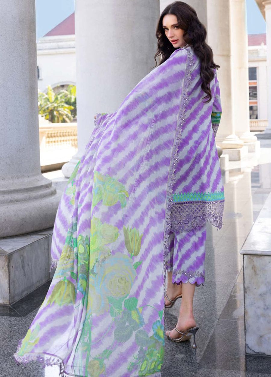 Charizma | Purple - Lawn With Chiffon Embroidered Dupatta Collection