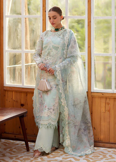 Crimson - Lawn - Unstitched - Aqua - 3pc Suit