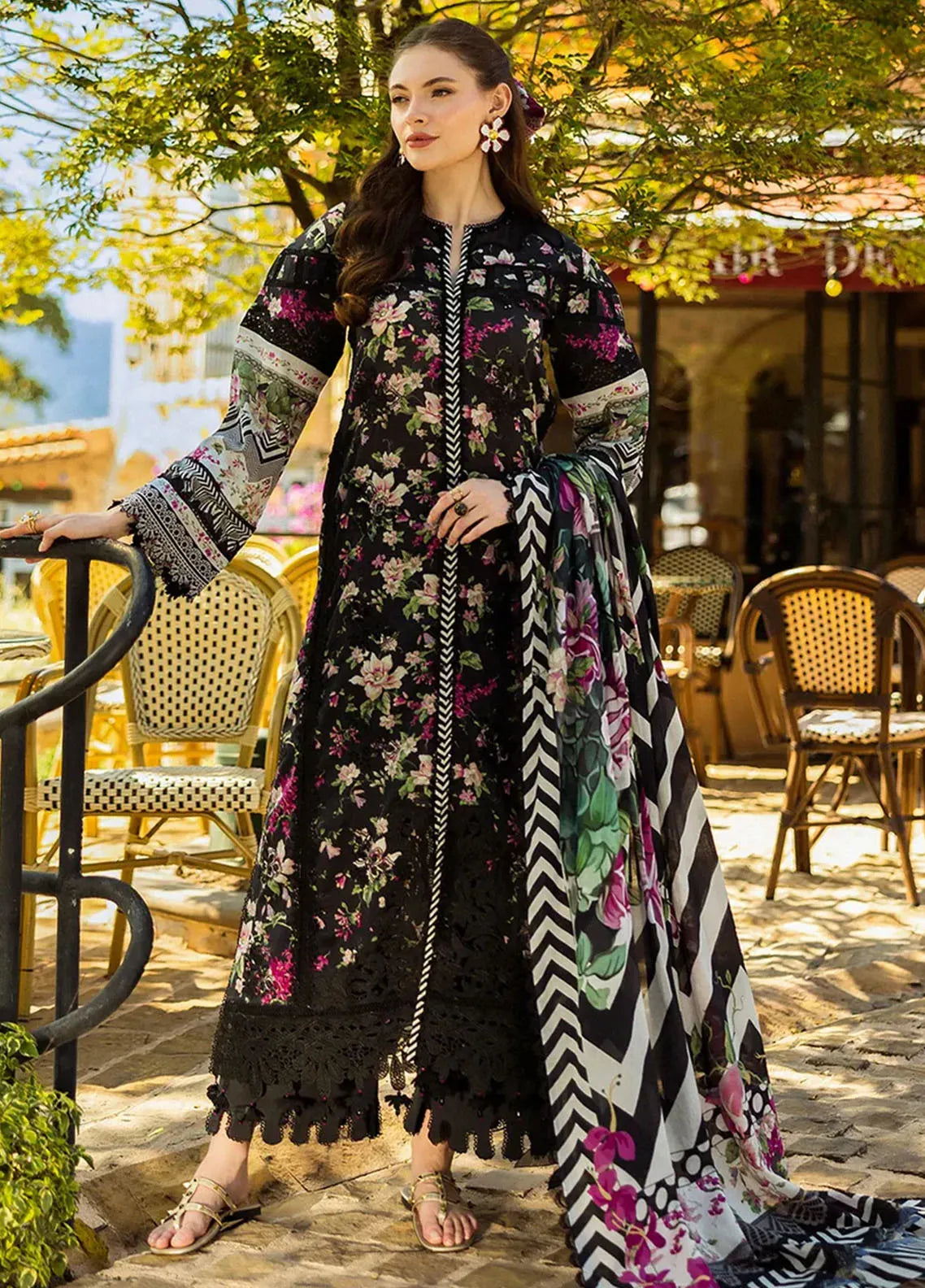 Elaf Chikankari 3 Piece Unstitched Lawn Suit- Summer Collection