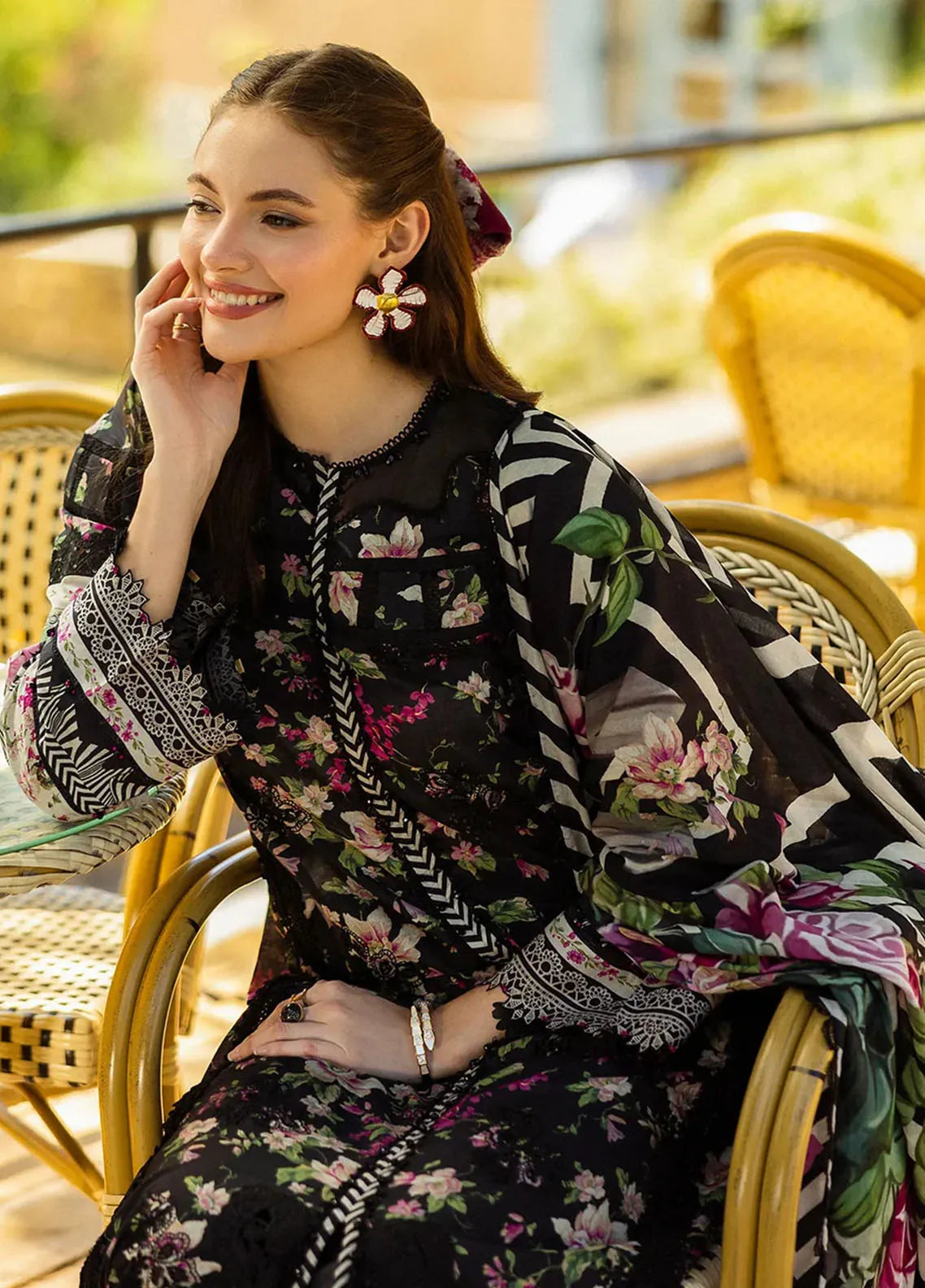 Elaf Chikankari 3 Piece Unstitched Lawn Suit- Summer Collection