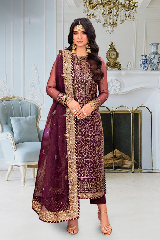 Asim Jofa | Maroon - Chiffon Collection