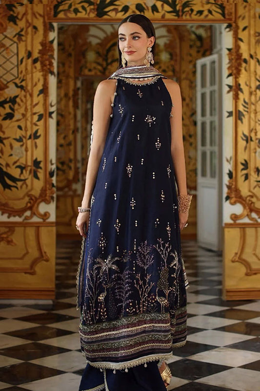 Noor By Sadia Asad | Navy Blue - Net Collection