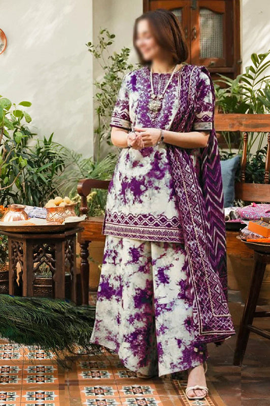 Sapphire | Purple & White - Lawn Collection