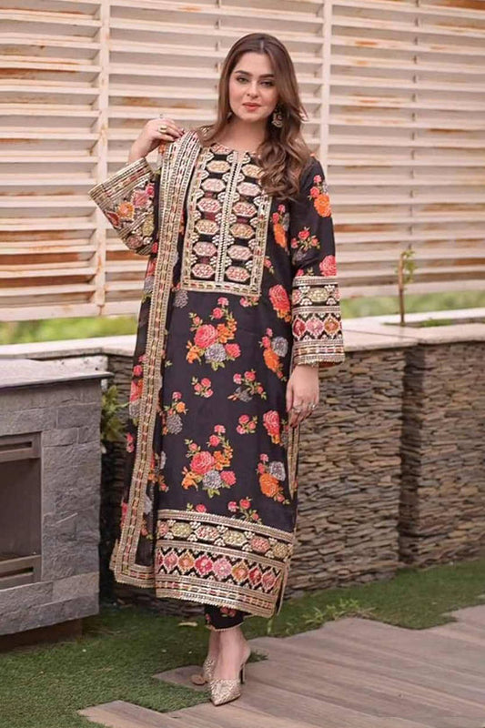 Aneelas Collection | Black - Lawn Collection