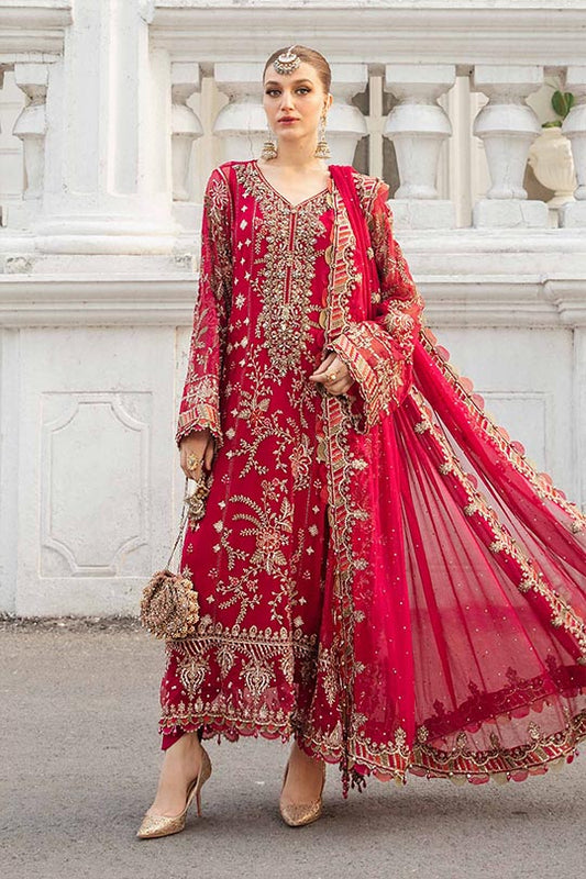 Maria B MPC-24-107 | Fuchsia Pink - Chiffon Collection