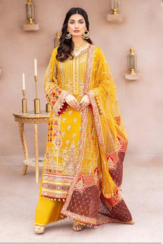 Adan Libas | Yellow - Chiffon Embroidered Collection