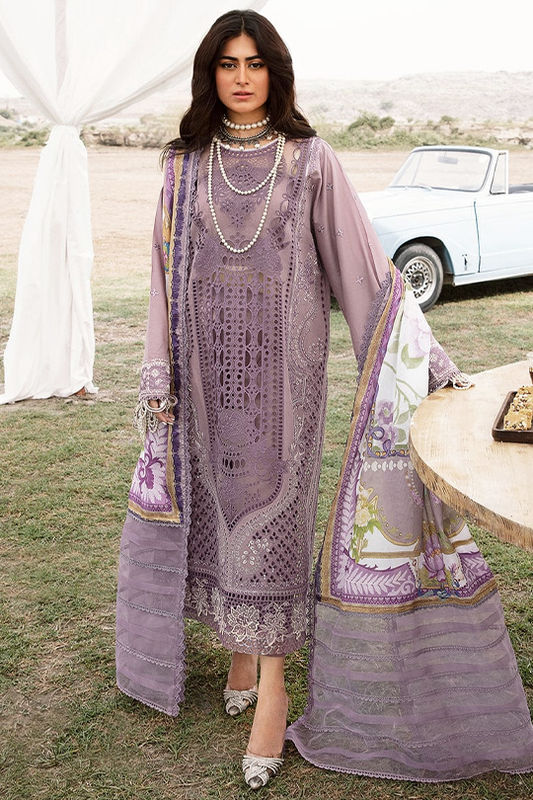 Bin Ilyas | Grey - Cambric With Silk Dupatta Collection