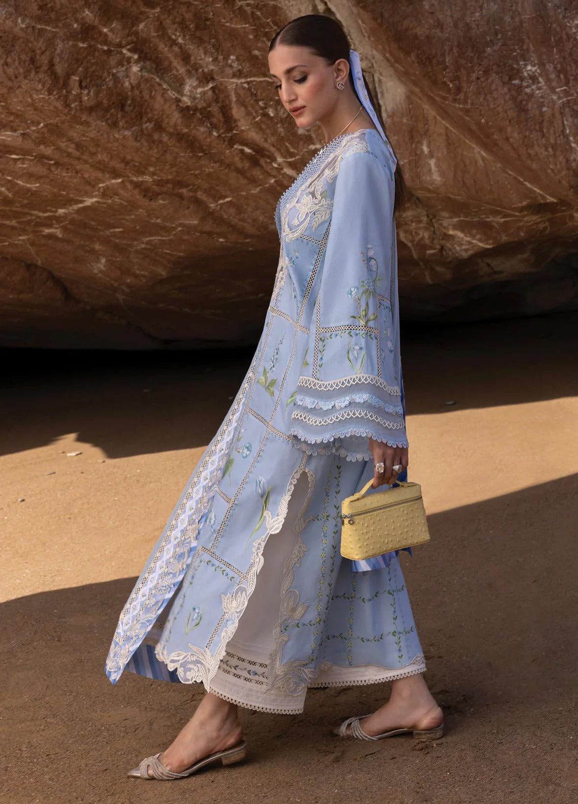 Crimson | Sky Blue - Lawn Collection