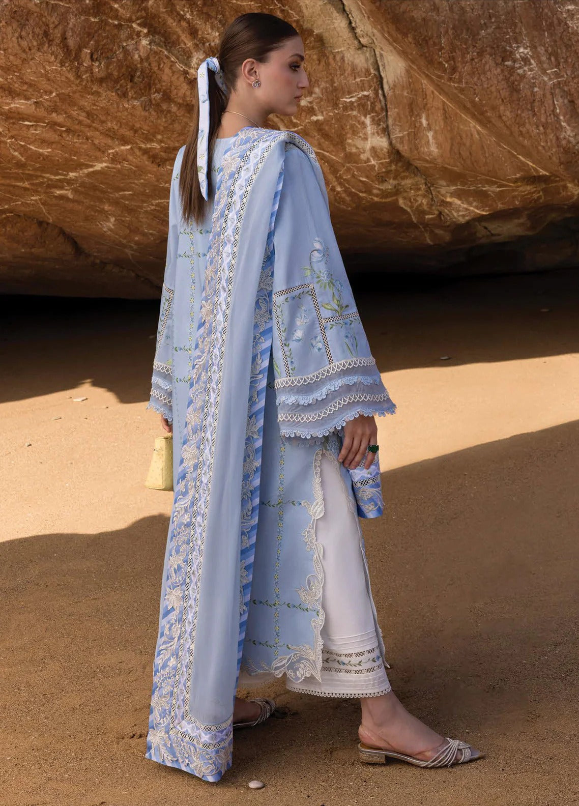 Crimson | Sky Blue - Lawn Collection