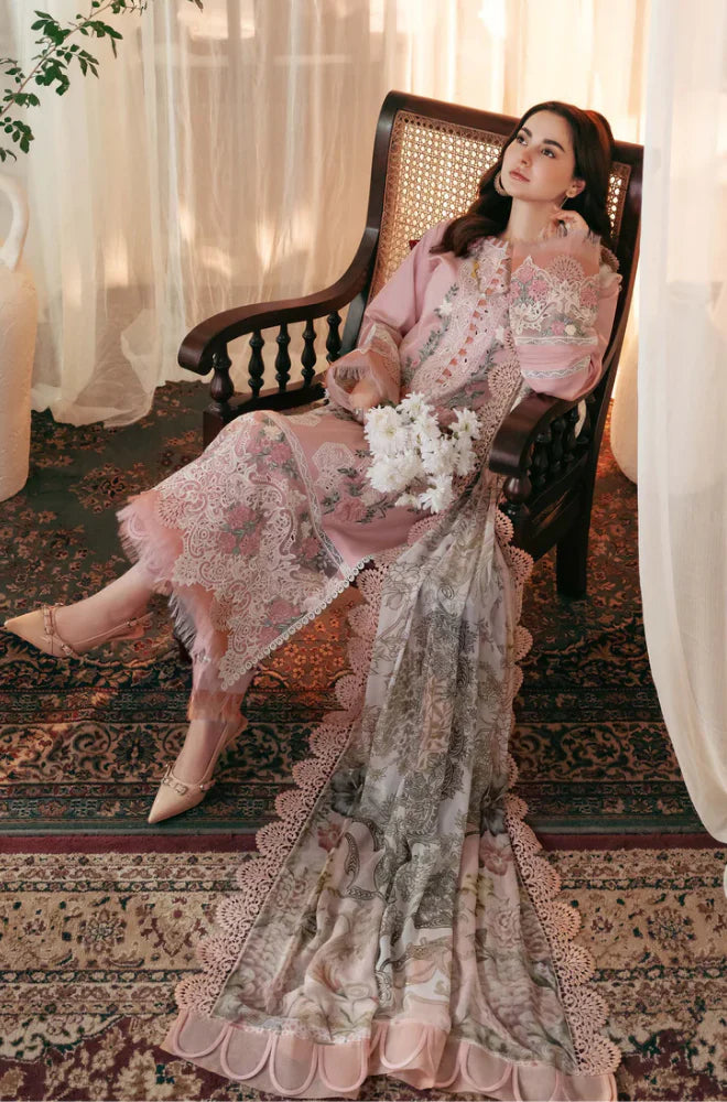 Jade - Lawn 3PC Unstitched Embroidered Shirt with Printed Chiffon Dupatta