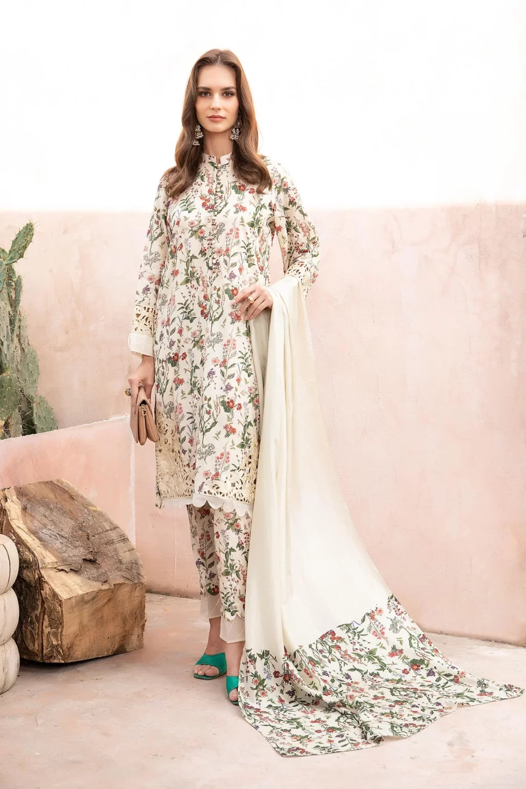 MARIA B M.PRINT LAWN OFF-WHITE