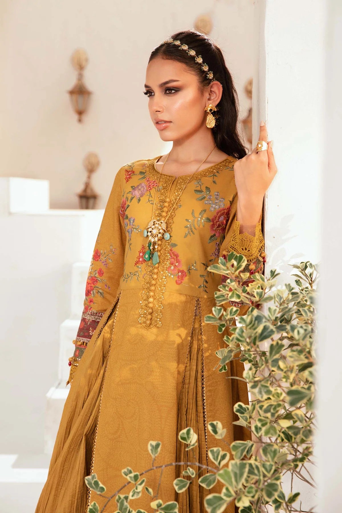 M-Print By Maria B Lawn Embroidered Suit MPT-2A Mustard