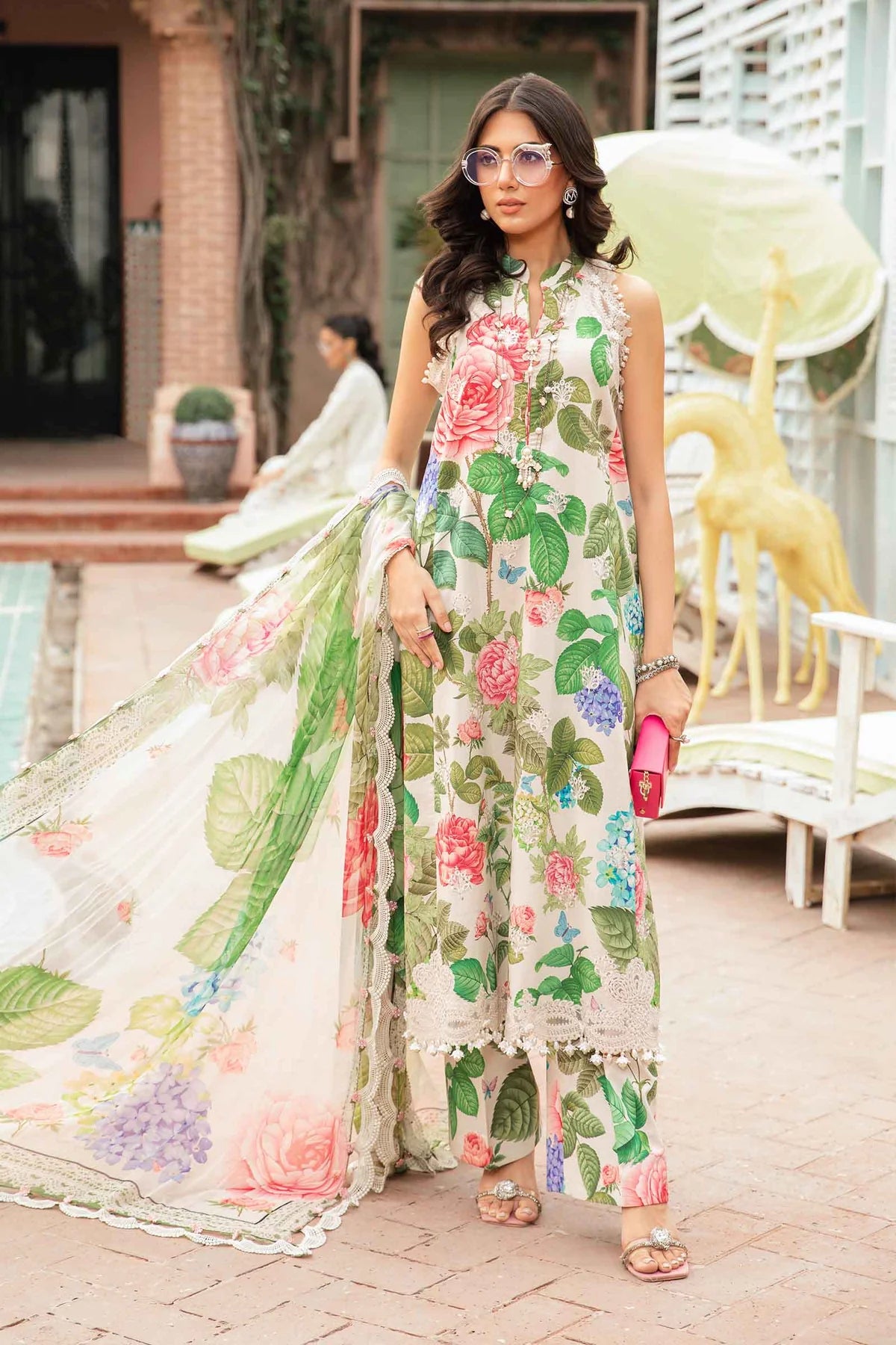 Lawn-White 3 Piece Unstitched Printed Suit | MPT-2210-A