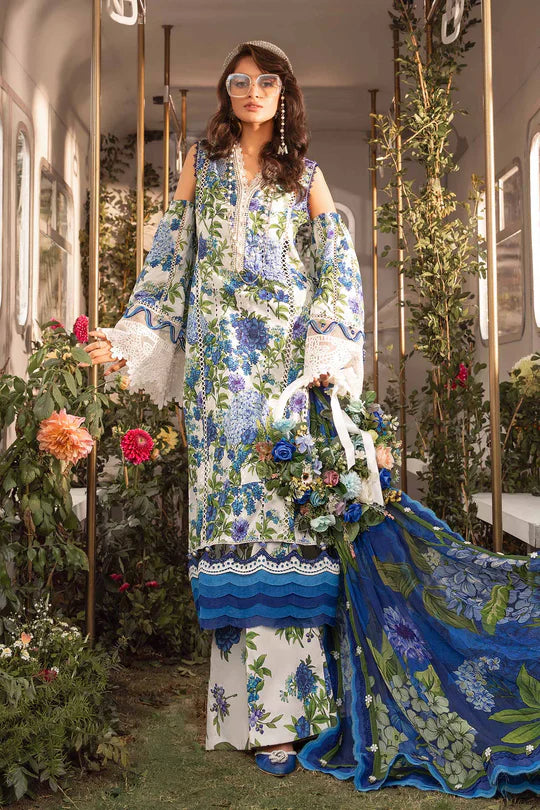 Lawn-White-Unstitched M.Prints | MPT-2102-B