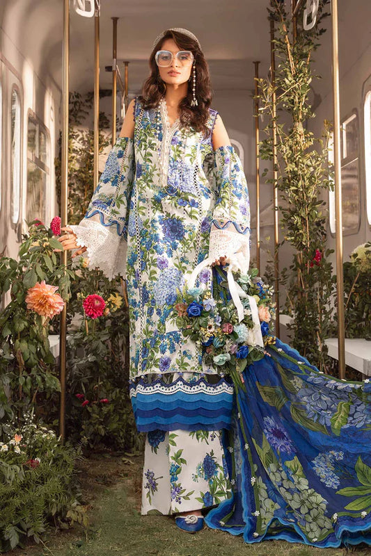 Lawn-White-Unstitched M.Prints | MPT-2102-B