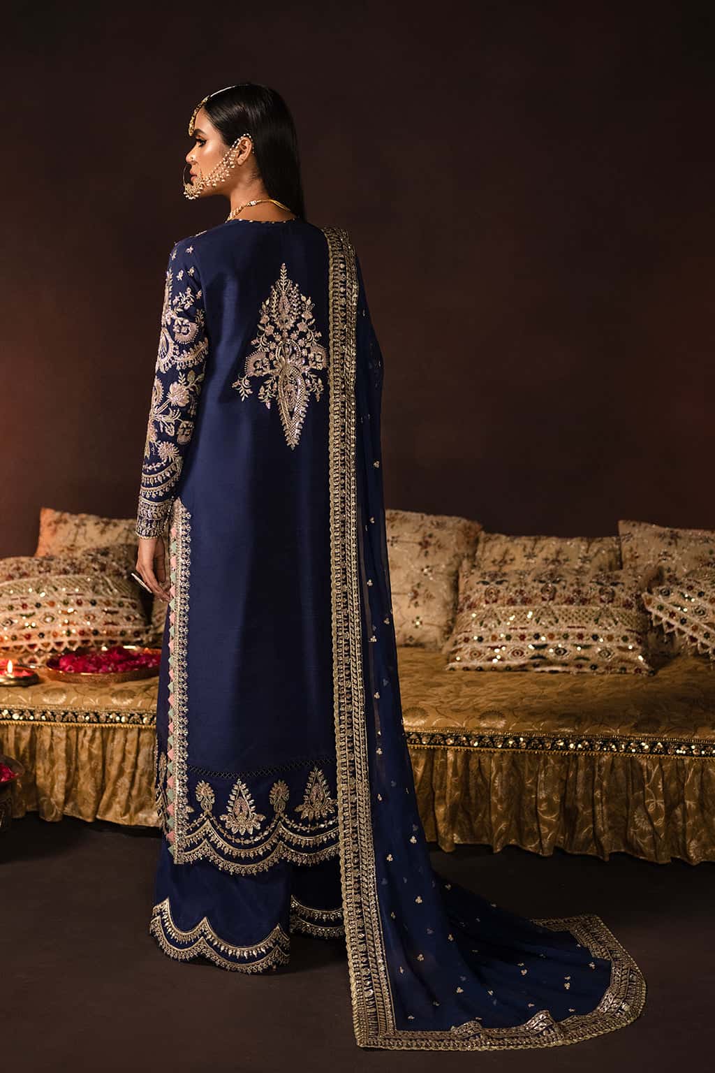 Afrozeh | Navy Blue - Velvet Collection