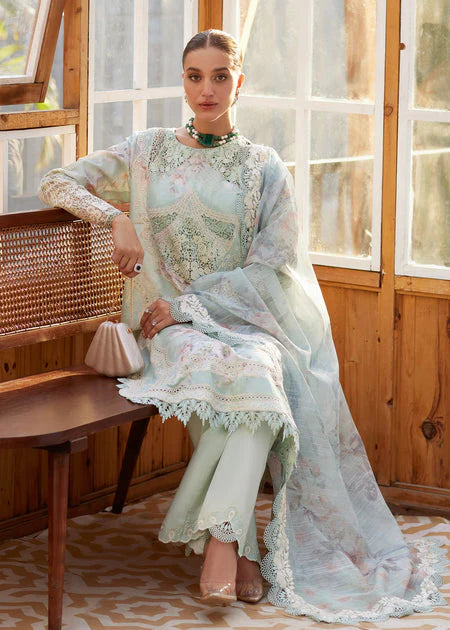 Crimson - Lawn - Unstitched - Aqua - 3pc Suit