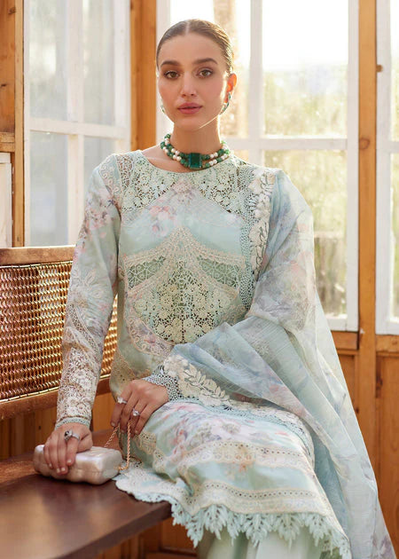 Crimson - Lawn - Unstitched - Aqua - 3pc Suit